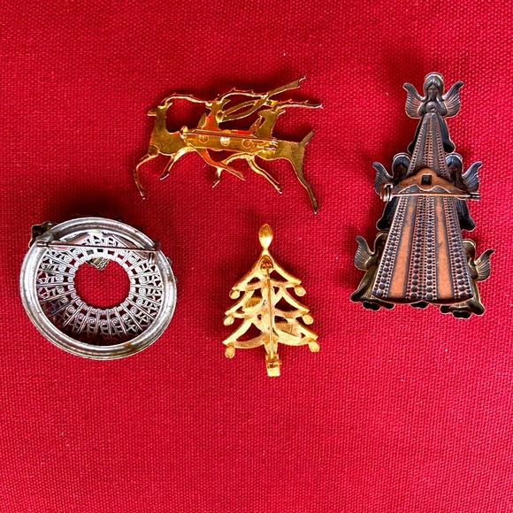 Vintage Holiday/Christmas Brooches- Set of 4 - Picture 6 of 6